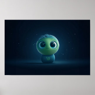 Adorable AI Pixar-Inspired Fuzzy Creature Wall Art