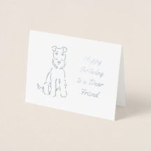 Adorable Airedale Terrier Sketch on Customizable