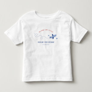 Adorable Airplane How Time Flies First Birthday Toddler T-shirt