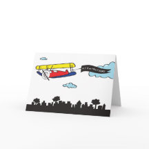 Adorable Airplane Message | I Love You Card