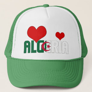 Adorable Algeria Flag Hearts Patriotic  Trucker Hat