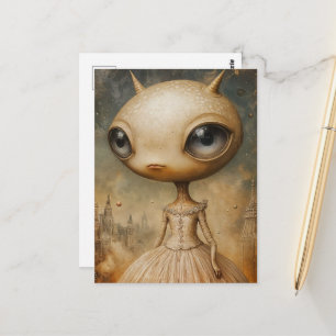 Adorable Alien Fantasy Postcard