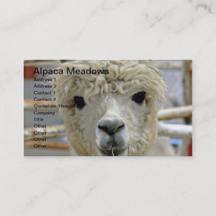 Adorable Alpaca Meadows Business Card