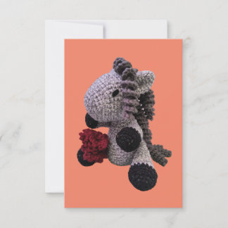Adorable Amigurumi Crochet Horse Notecard!!! Card