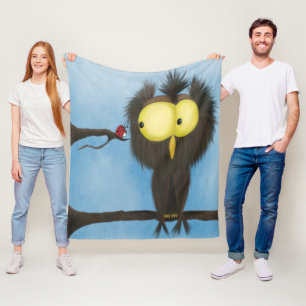 Adorable And Colourful Owl Oliver Fleece Blanket