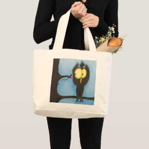 Adorable And Colourful Owl Oliver Large Tote Bag