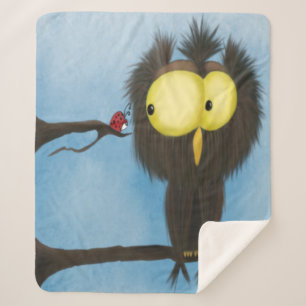 Adorable And Colourful Owl Oliver Sherpa Blanket