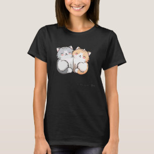 Adorable and Cute Fluffy Cats Smiling and Rubbing T-Shirt