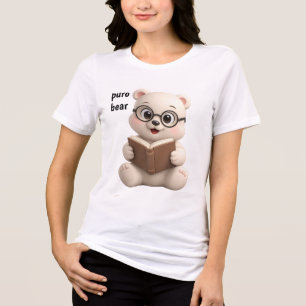 Adorable and Cute Teddy Bear Design Tri-Blend Shirt