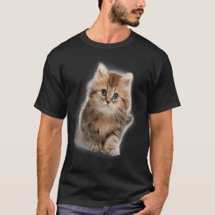 Adorable and fluffy kitty cat with blue eyes T-Shirt
