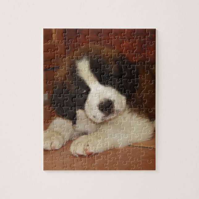 Adorable and Sweet St. Bernard Puppy Jigsaw Puzzle (Vertical)