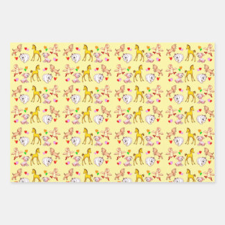 Adorable Animal Babies Wrapping Paper Sheet