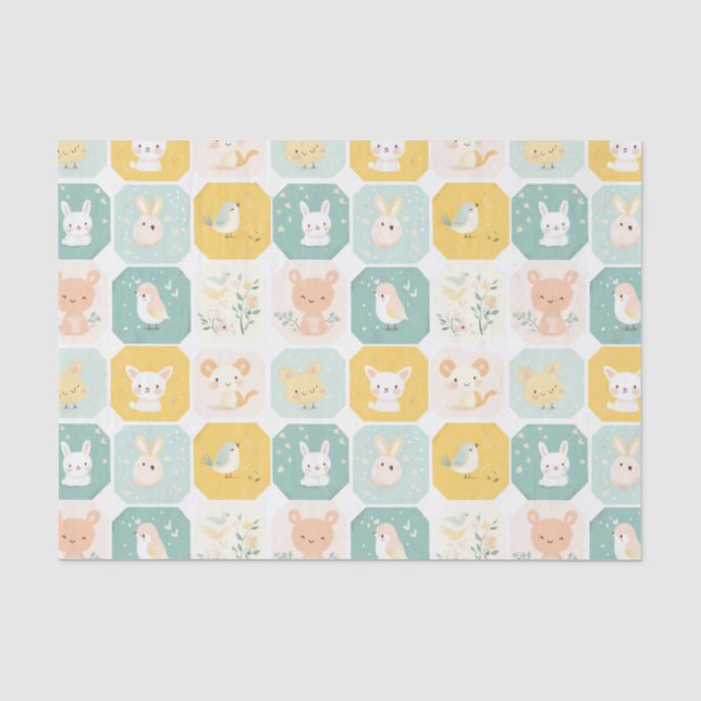 Adorable Animal Collage Designs  Tissue Paper (Front)