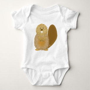 Adorable Animal Drawings: Beaver Baby Bodysuit