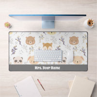 Adorable Animal Head And Floral Pattern