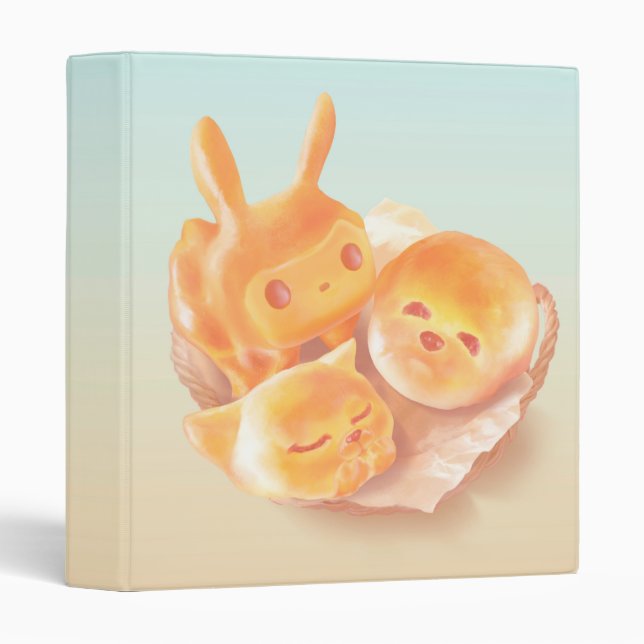 Adorable Animal Shaped Bread 3 Ring Binder (Front/Spine)