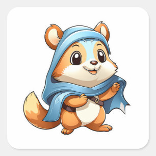 Adorable animal squirrel square sticker