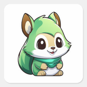 Adorable animal squirrel square sticker