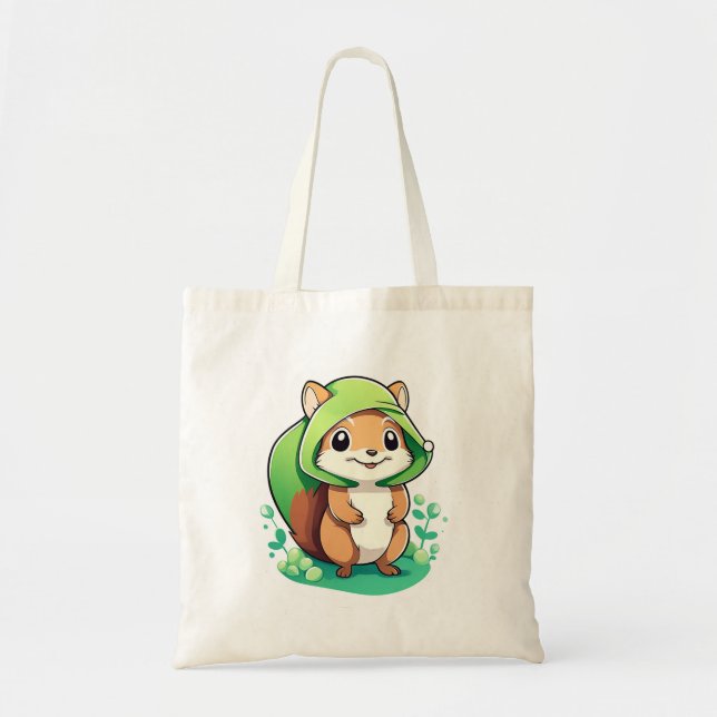 Adorable animal squirrel tote bag (Front)
