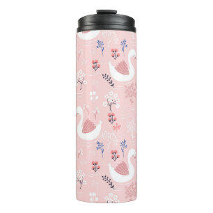 Adorable Animal Swan Lake Botanical Kids Thermal Tumbler