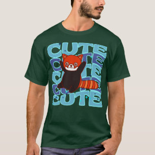 Adorable animals Cute Red Panda Blue Colour T-Shirt
