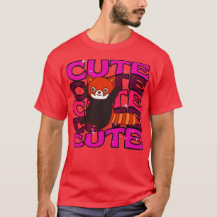 Adorable animals Cute Red Panda Pink Colour T-Shirt