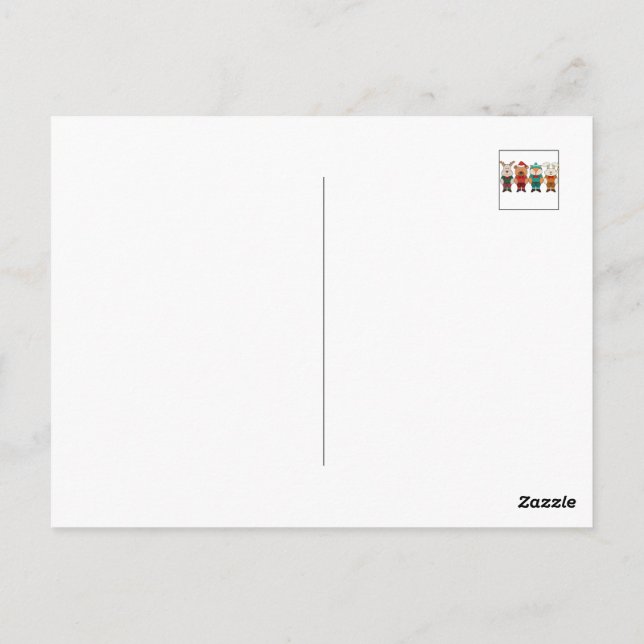 Adorable animals ready for winter postcard (Back)
