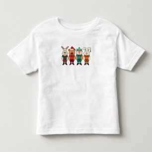 Adorable animals ready for winter toddler t-shirt