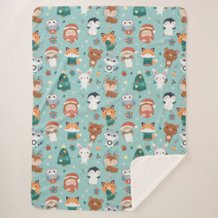 Adorable Animals Sherpa Blanket