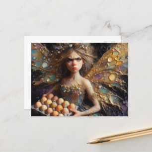Adorable Annoyed Fairy With Eggs Postcard