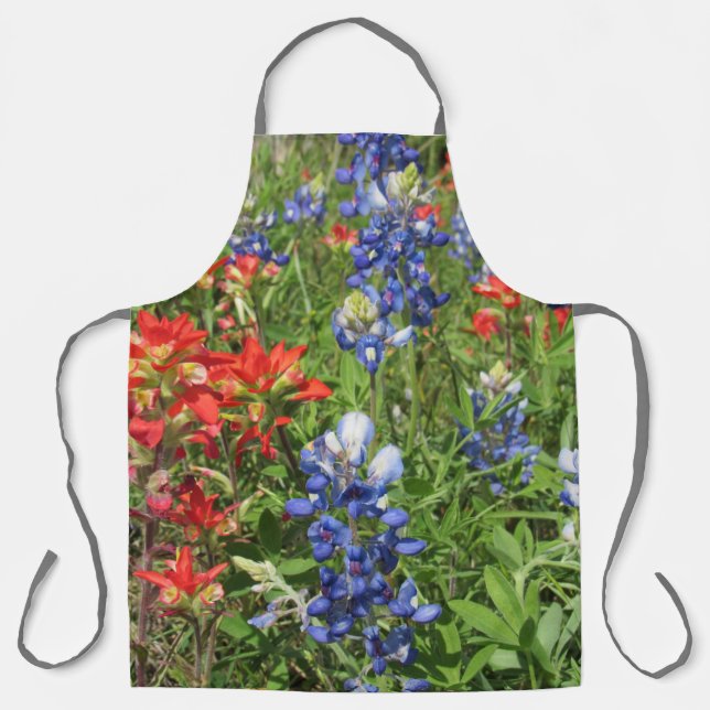 Adorable Apron Bluebonnets and Indian Paintbrushes (Front)