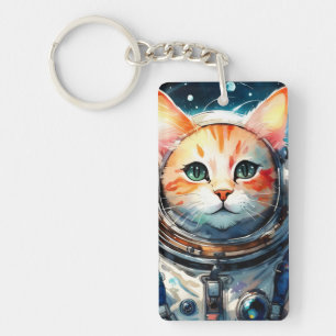 Adorable Astronaut Cat Keychain