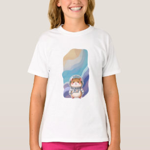Adorable Astronaut Hamster Illustration T-Shirt