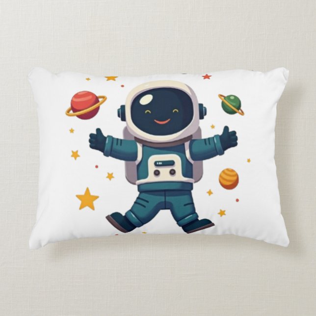 Adorable Astronaut in Space  Accent Pillow (Front)