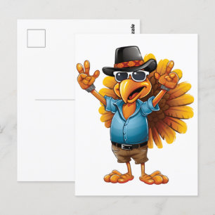 Adorable Autumn Cute Turkey: Celebrate Fall 2025 Postcard
