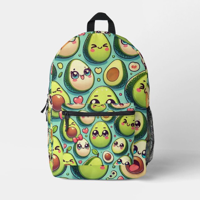 Adorable Avocados Printed Backpack (Front)