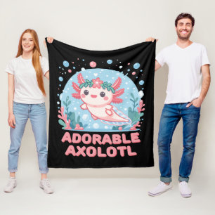 Adorable Axolotl Aquatic Cuteness Fleece Blanket