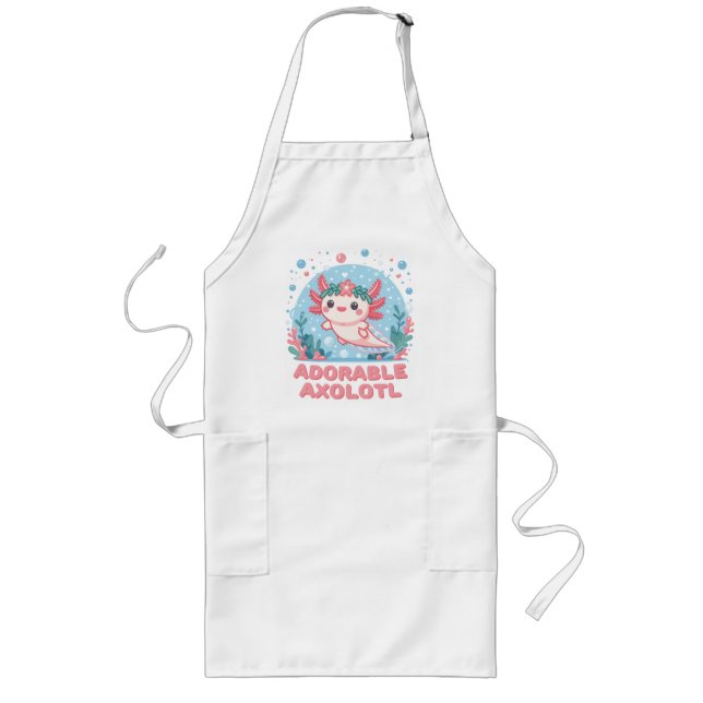 Adorable Axolotl Aquatic Cuteness Long Apron (Front)