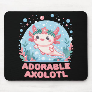 Adorable Axolotl Aquatic Cuteness Mouse Pad
