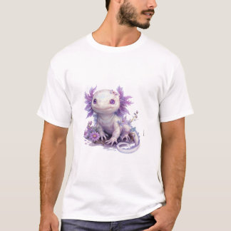 Adorable Axolotl Character with Summer Text Design T-Shirt