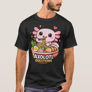 Adorable Axolotl Eating Noodles T-Shirt