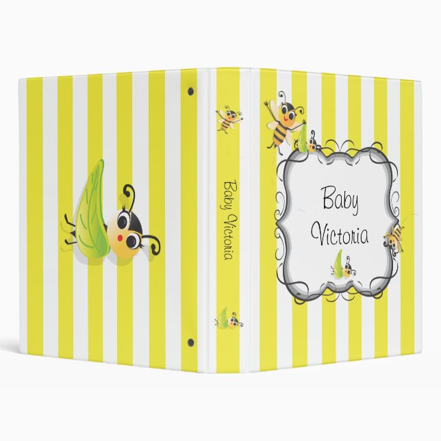 Adorable Baby Bee Baby Book Album Binder (Background)