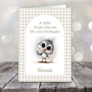 Adorable Baby Bird Birthday Card
