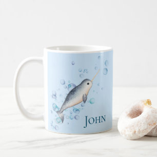 Adorable baby boy  Narwhal ocean Bubbles Coffee Mug