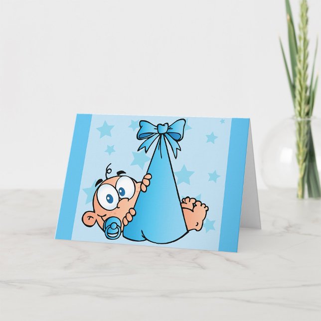 Adorable Baby Boy with Pacifier in a Sling  Card (Creator Uploaded)