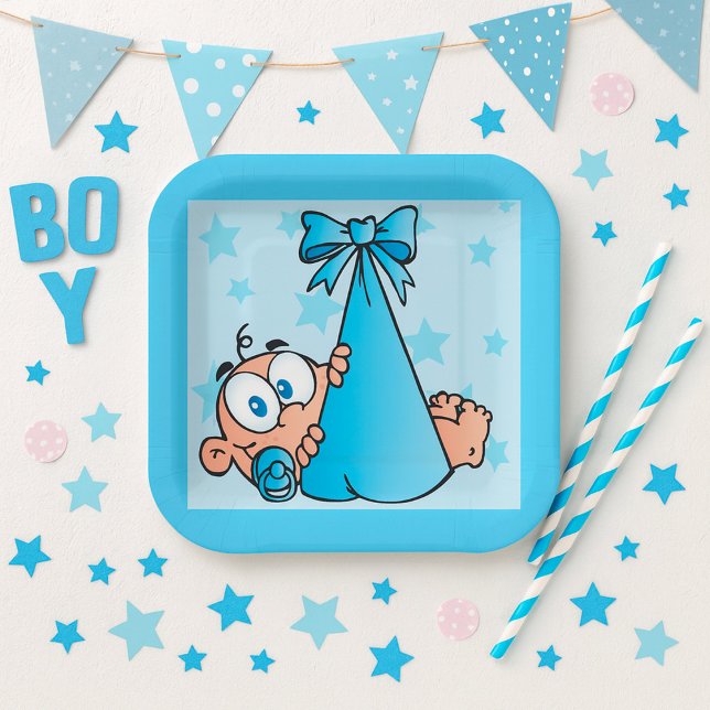 Adorable Baby Boy with Pacifier in a Sling  Paper Plate (Creator Uploaded)