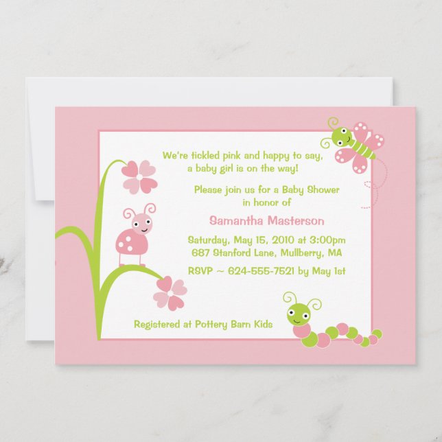 Adorable Baby Bugs Baby Shower Invitation (Front)