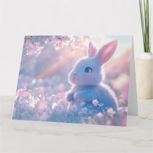 Adorable Baby Bunny in a Field of Flowers Card