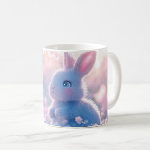 Adorable Baby Bunny in a Field of Flowers Coffee Mug
