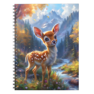 Adorable Baby Deer in an Enchanted Forest Notebook